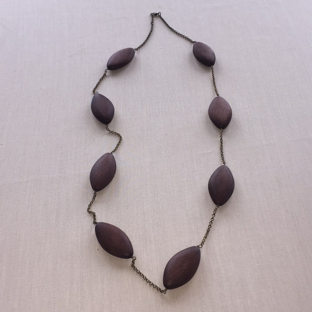 Ann Taylor, wooden Beaded Necklace